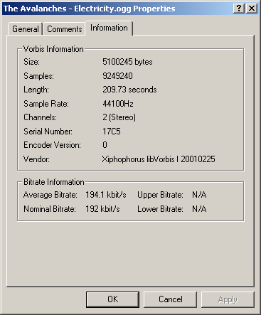 Information property sheet